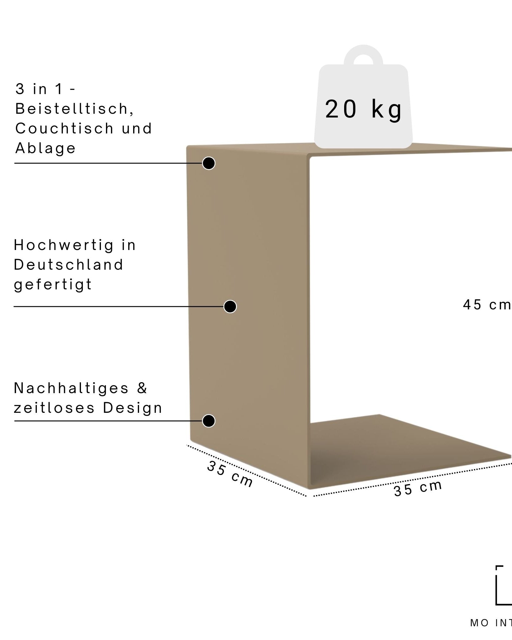 Big C Beistelltisch - Beistelltische HSI - BT45 - graubeige