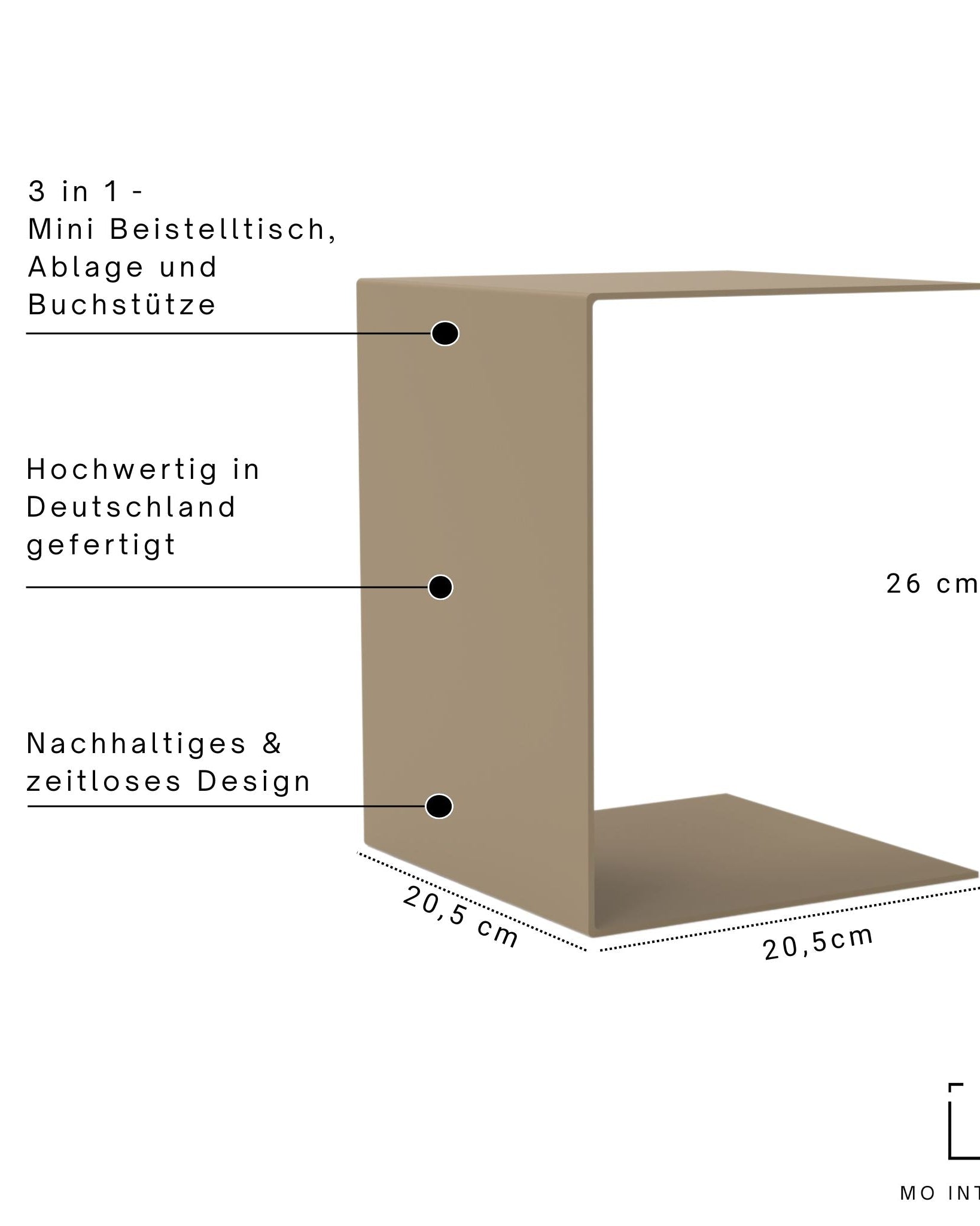 Mini - Podest | Multifunktionaler Beistelltisch Mini C - Beistelltische HSI - MBT - graubeige