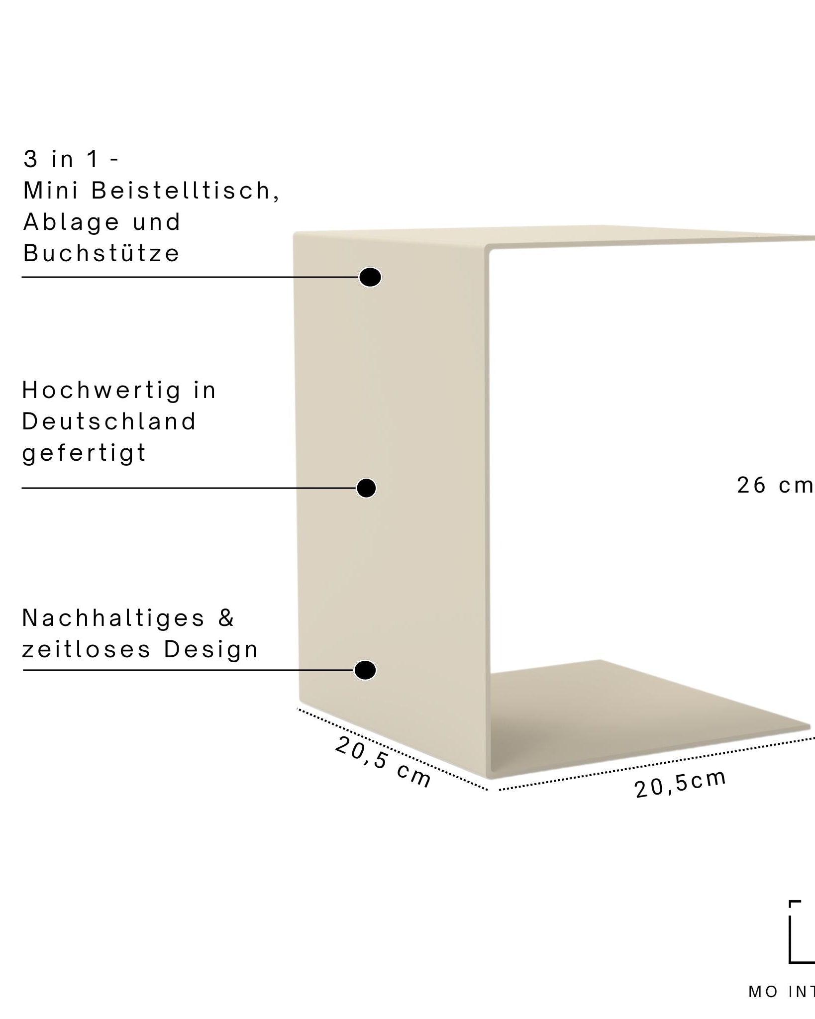 Mini - Podest | Multifunktionaler Beistelltisch Mini C - Beistelltische HSI - MBT - cremeweiß