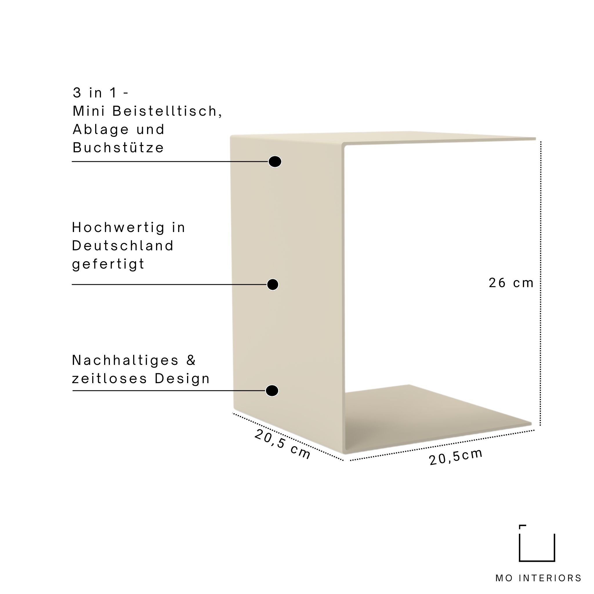 Mini - Podest | Multifunktionaler Beistelltisch Mini C - Beistelltische HSI - MBT - cremeweiß