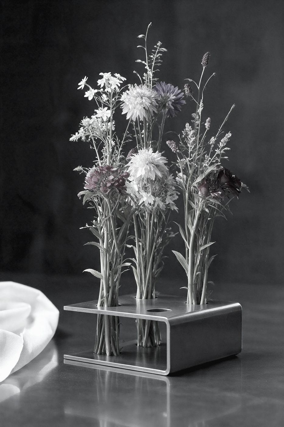 Mit Blumen in drei Öffnungen