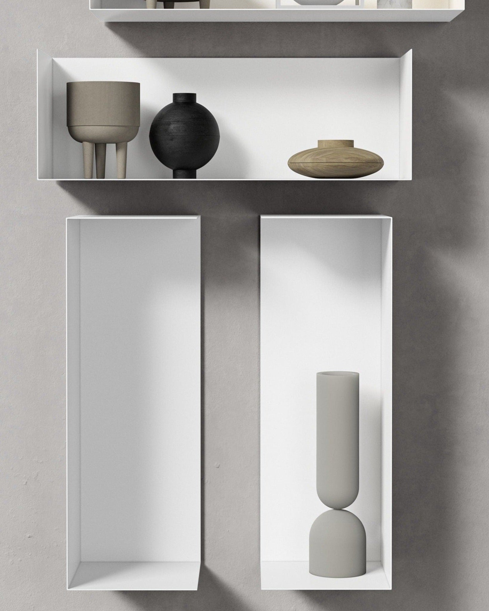 Wandregal I 60 cm | matt weiß I vertikal montiert - Bücherregale & Bücherschränke HSI - SR60 - White - 00