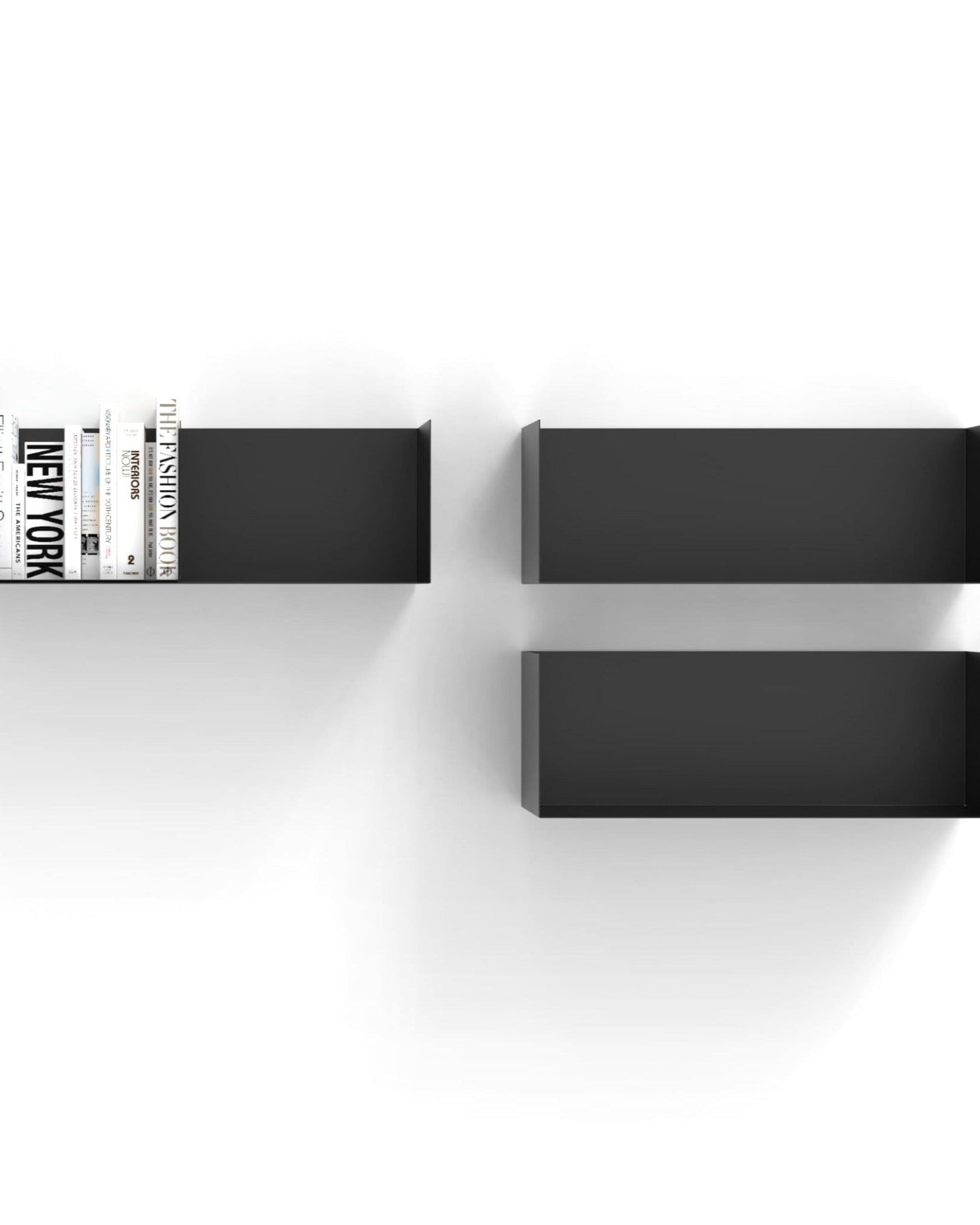 Wandregal I 95 cm I matt schwarz - Bücherregale & Bücherschränke HSI - SR95 - Black - 00