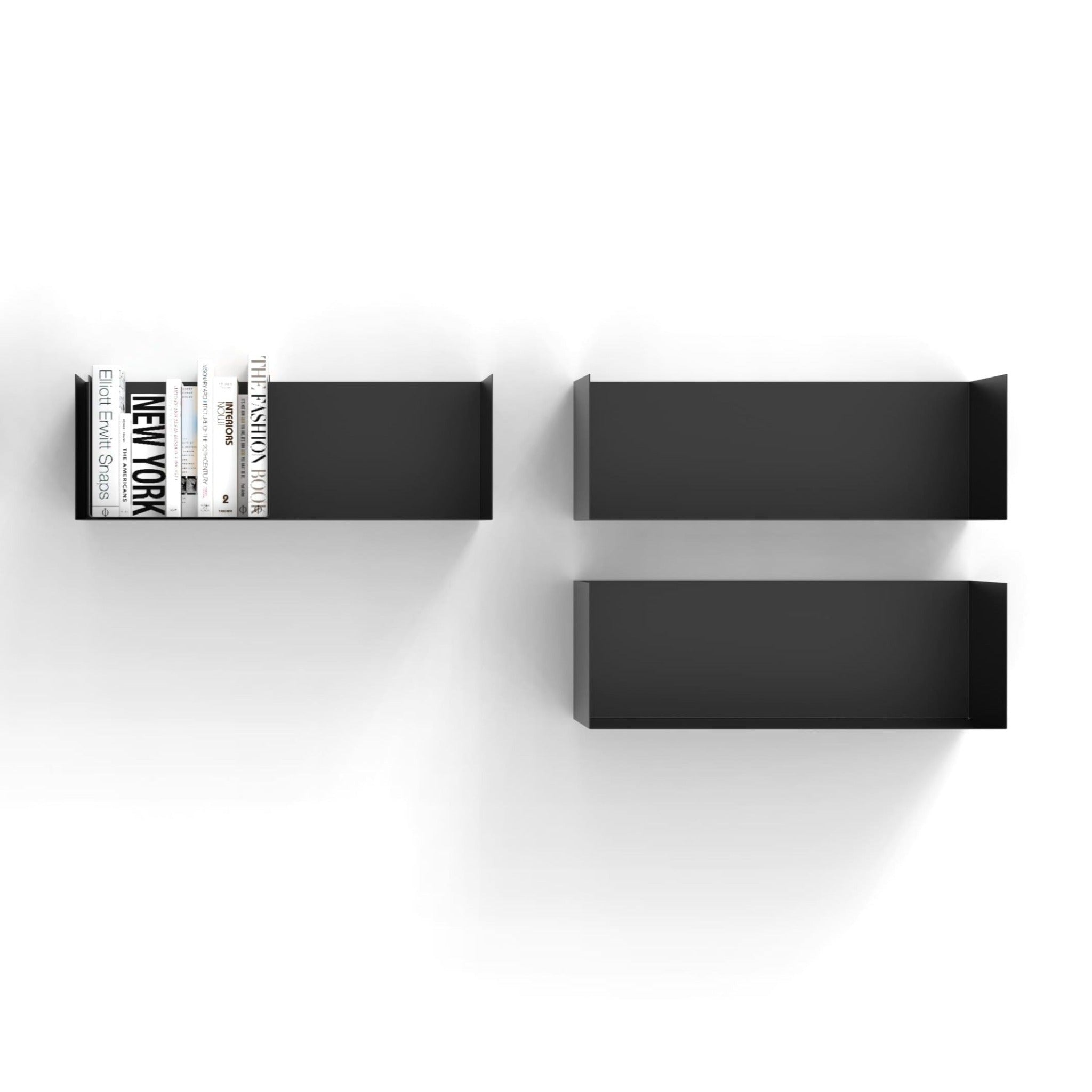 Wandregal I 95 cm I matt schwarz - Bücherregale & Bücherschränke HSI - SR95 - Black - 00