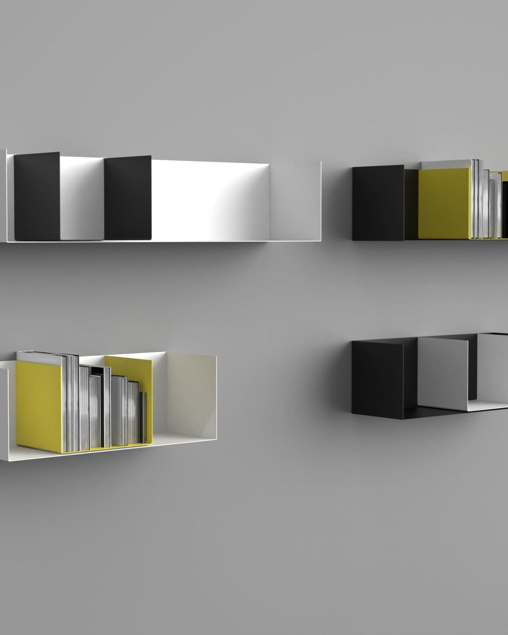 Wandregal I 95 cm I matt schwarz - Bücherregale & Bücherschränke HSI - SR95 - Black - 00