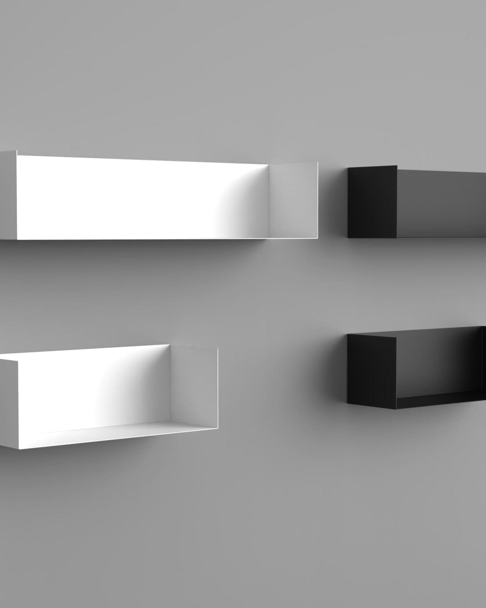 Zwei Wandregale | 60 cm | matt schwarz - Regalsysteme