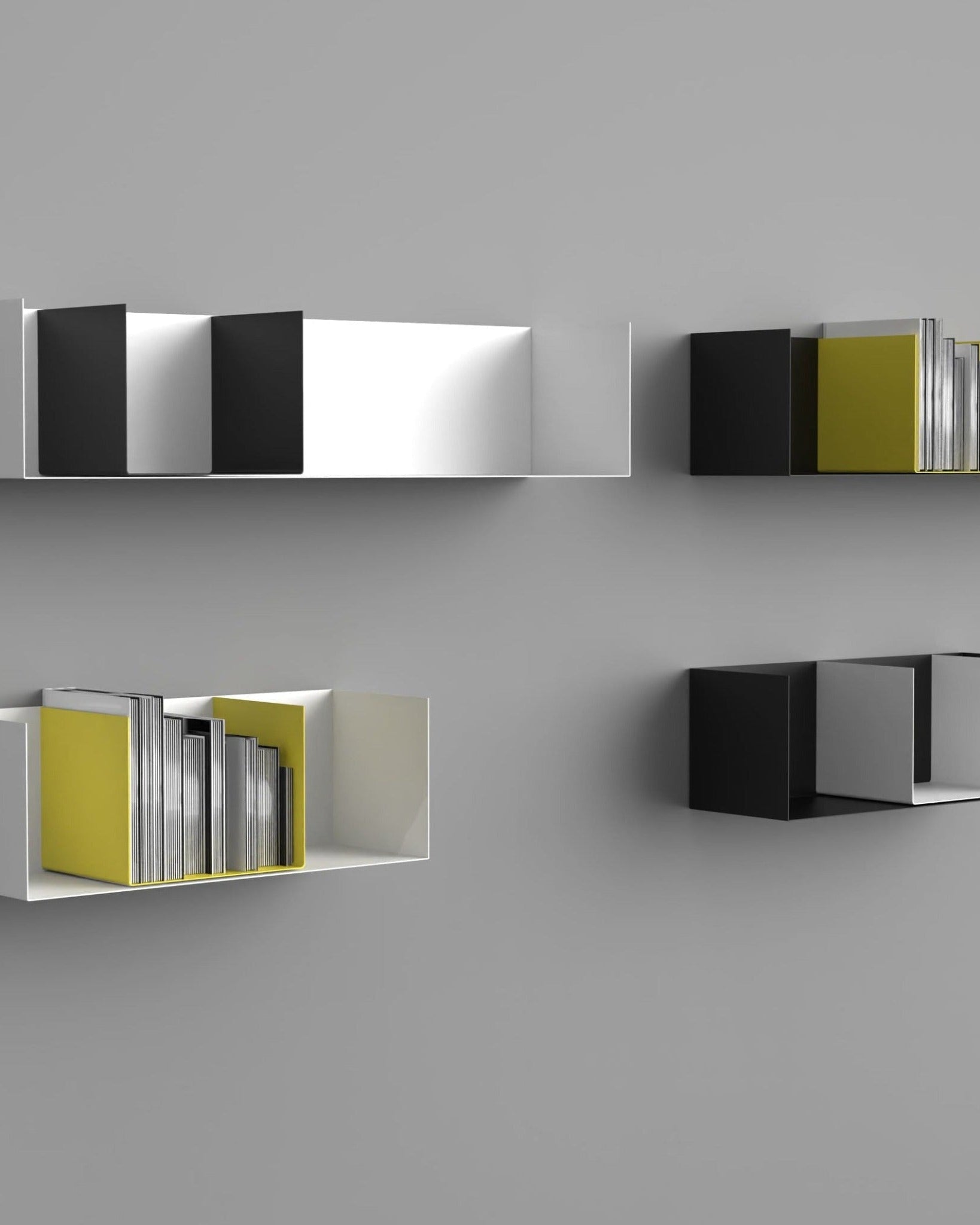 Zwei Wandregale | 60 cm | matt schwarz - Regalsysteme