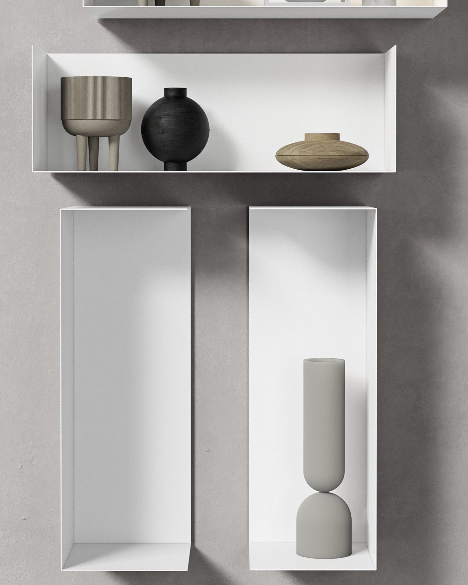 Zwei Wandregale | 60 cm | matt weiss - Bücherregale & Bücherschränke