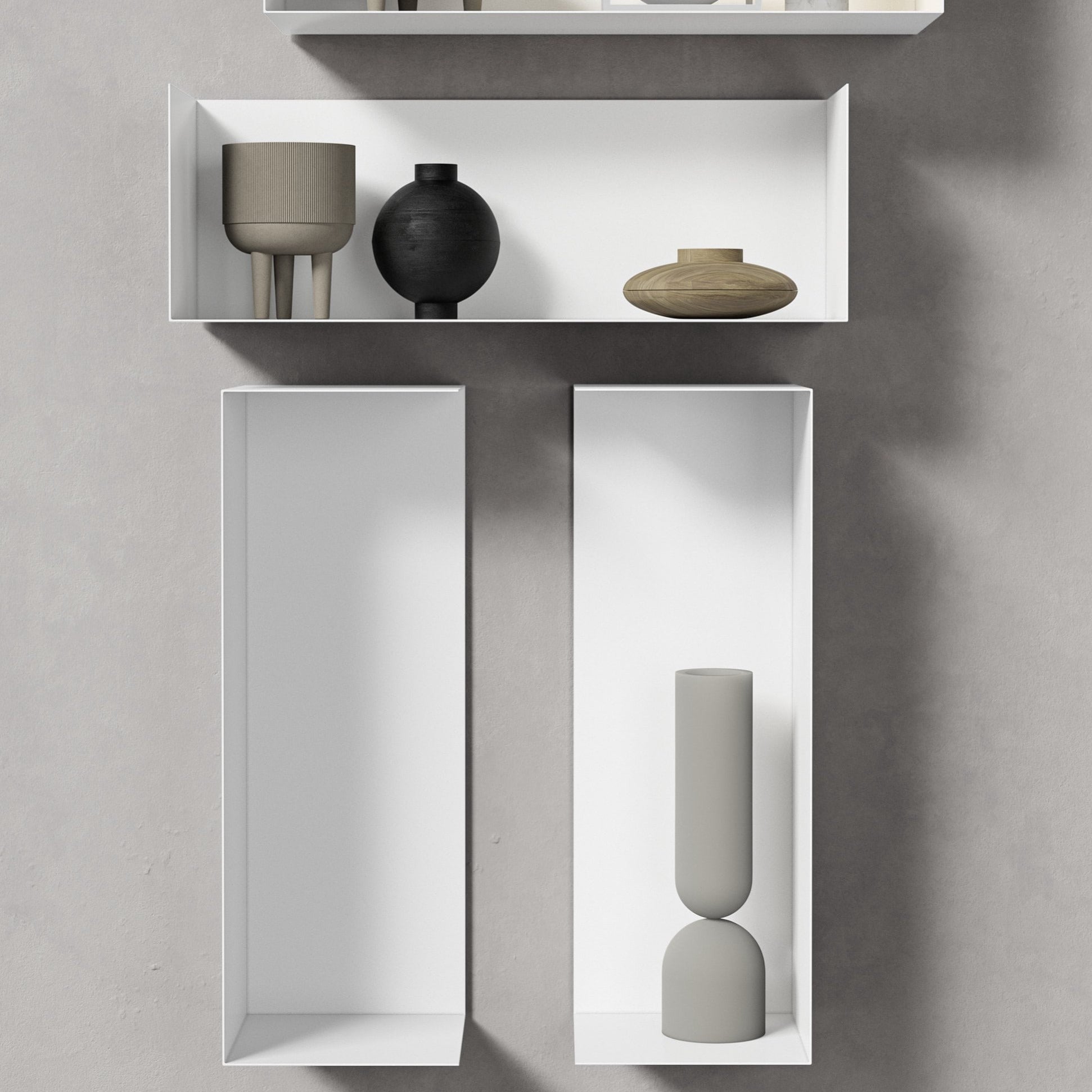 Zwei Wandregale | 60 cm | matt weiss - Bücherregale & Bücherschränke