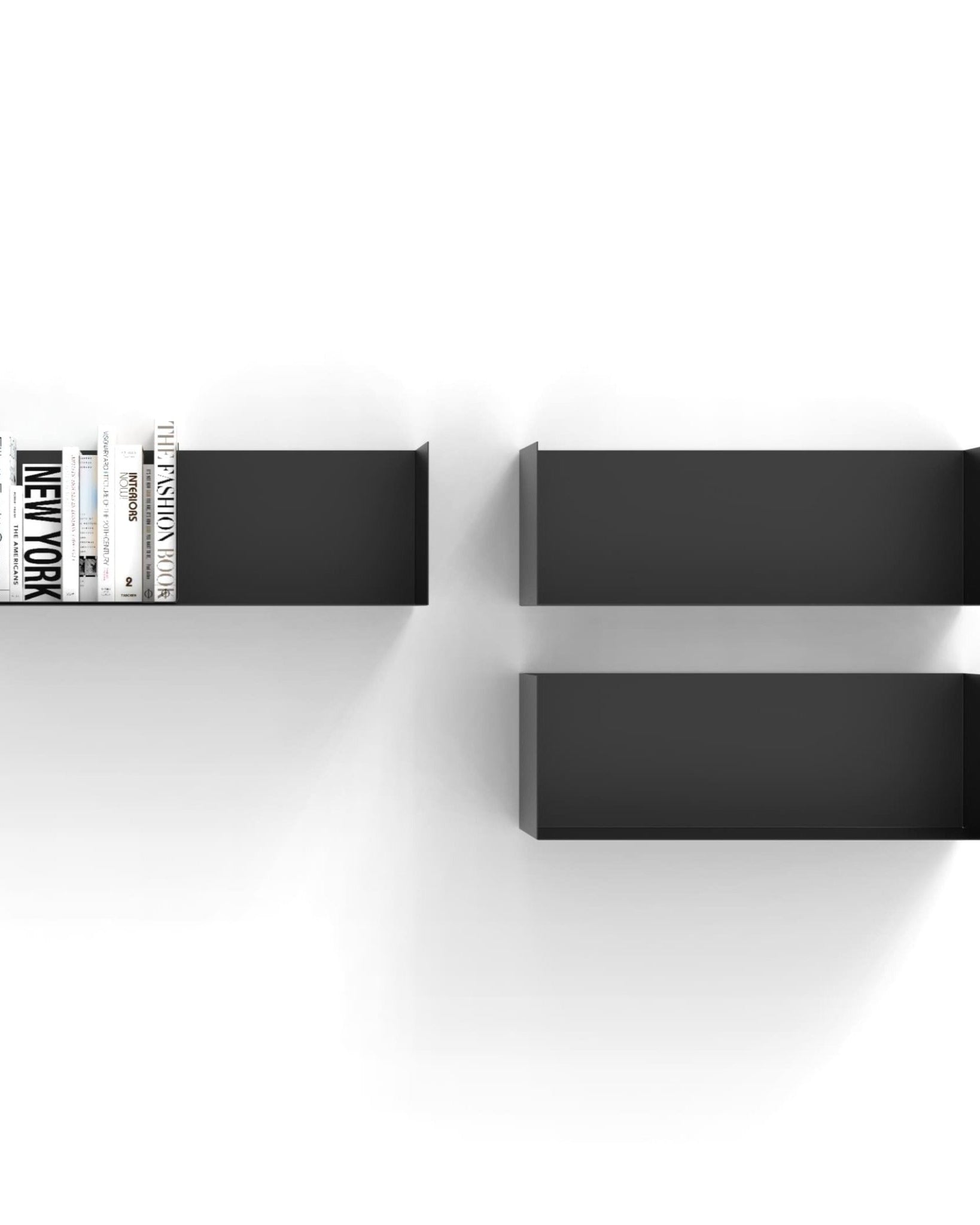 Zwei Wandregale | 95 cm | matt schwarz - Bücherregale & Bücherschränke