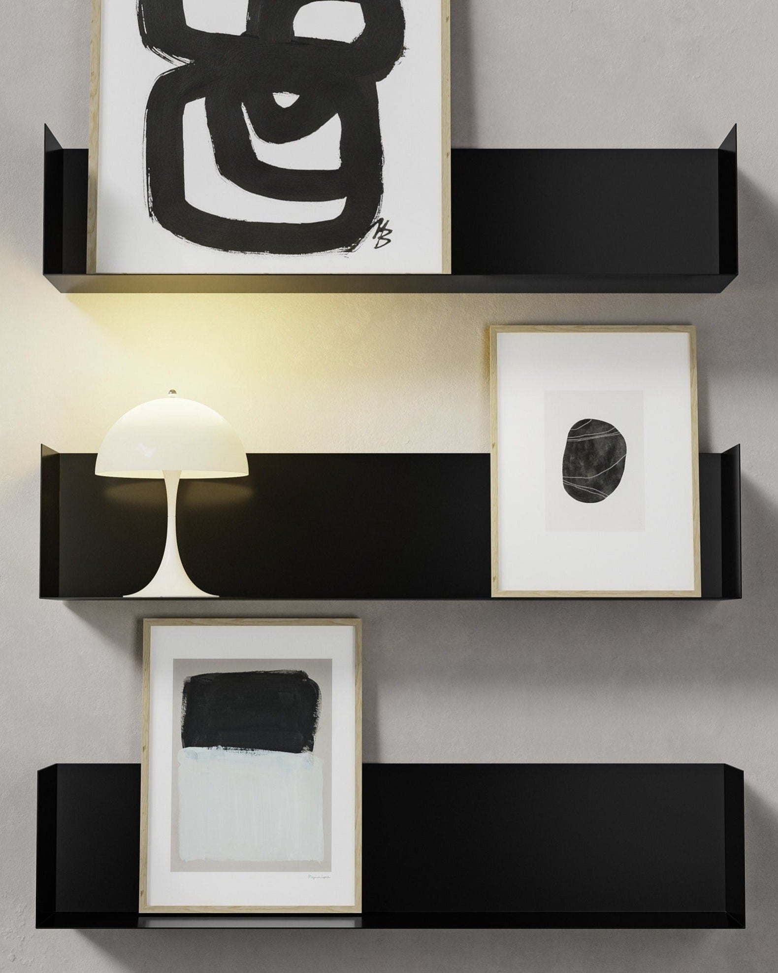 Zwei Wandregale | 95 cm | matt schwarz - Bücherregale & Bücherschränke