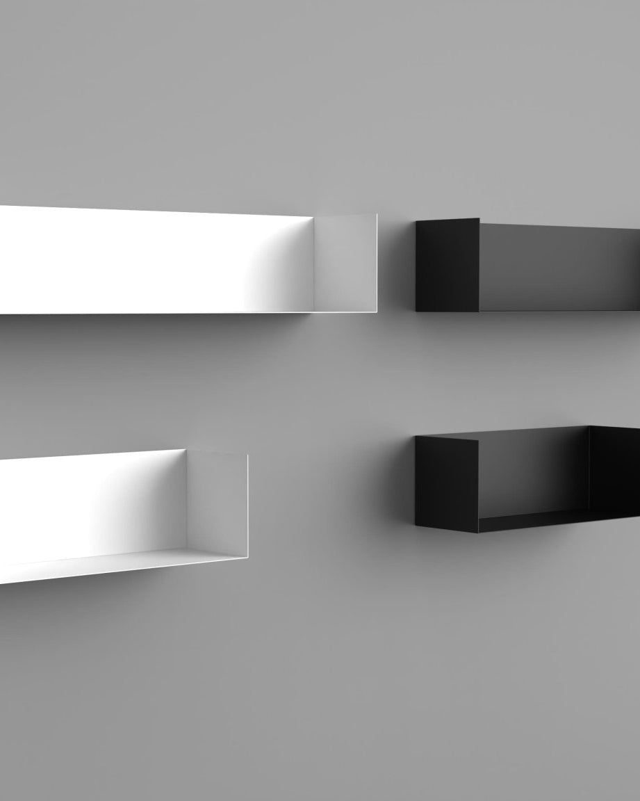 Zwei Wandregale | 95 cm | matt weiss - Regalsysteme