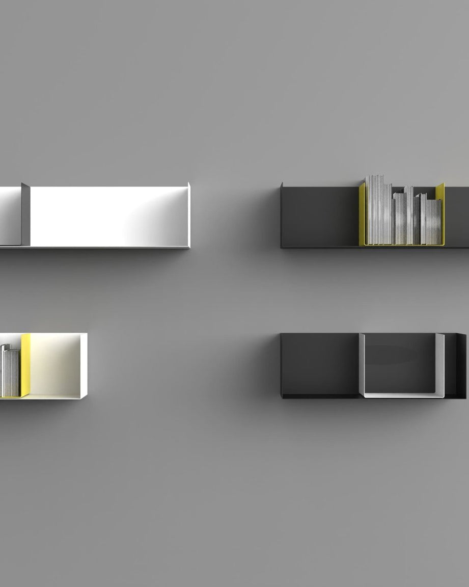 Zwei Wandregale | 95 cm | matt weiss - Regalsysteme