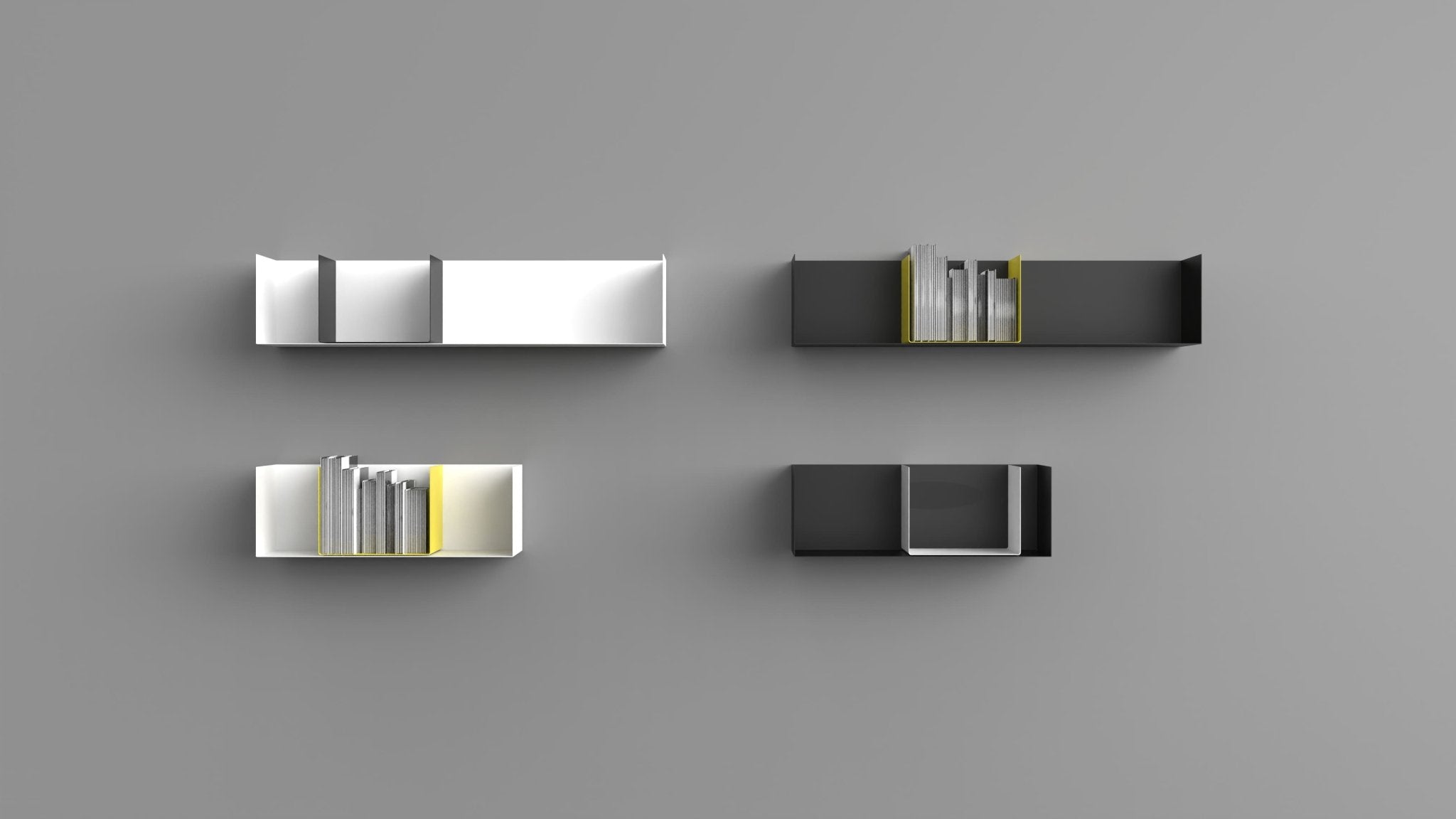 Zwei Wandregale | 95 cm | matt weiss - Regalsysteme