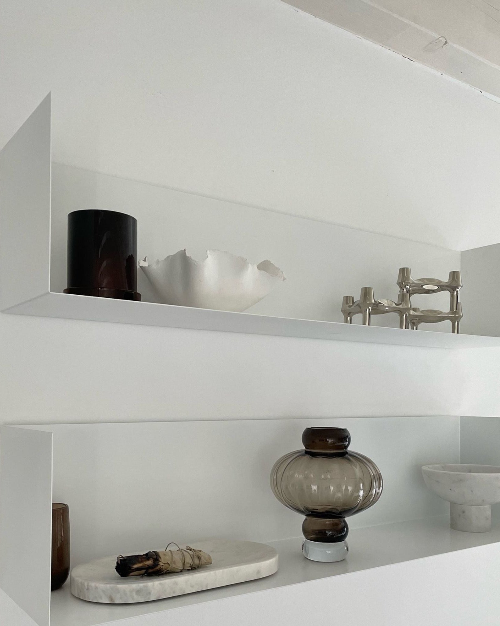 Zwei Wandregale | 95 cm | matt weiss - Regalsysteme