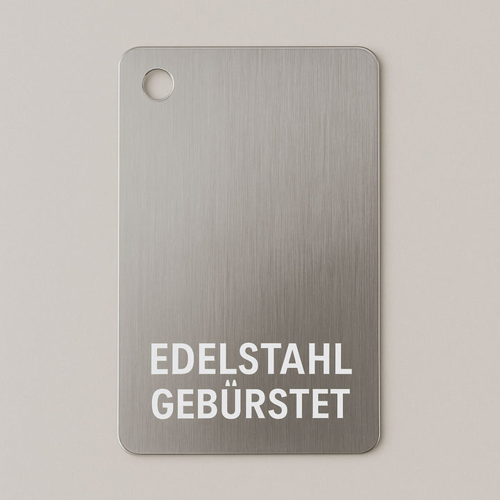 Edelstahl-Materialmuster gebürstet — Haptik und Lichtspiel zuhause prüfen