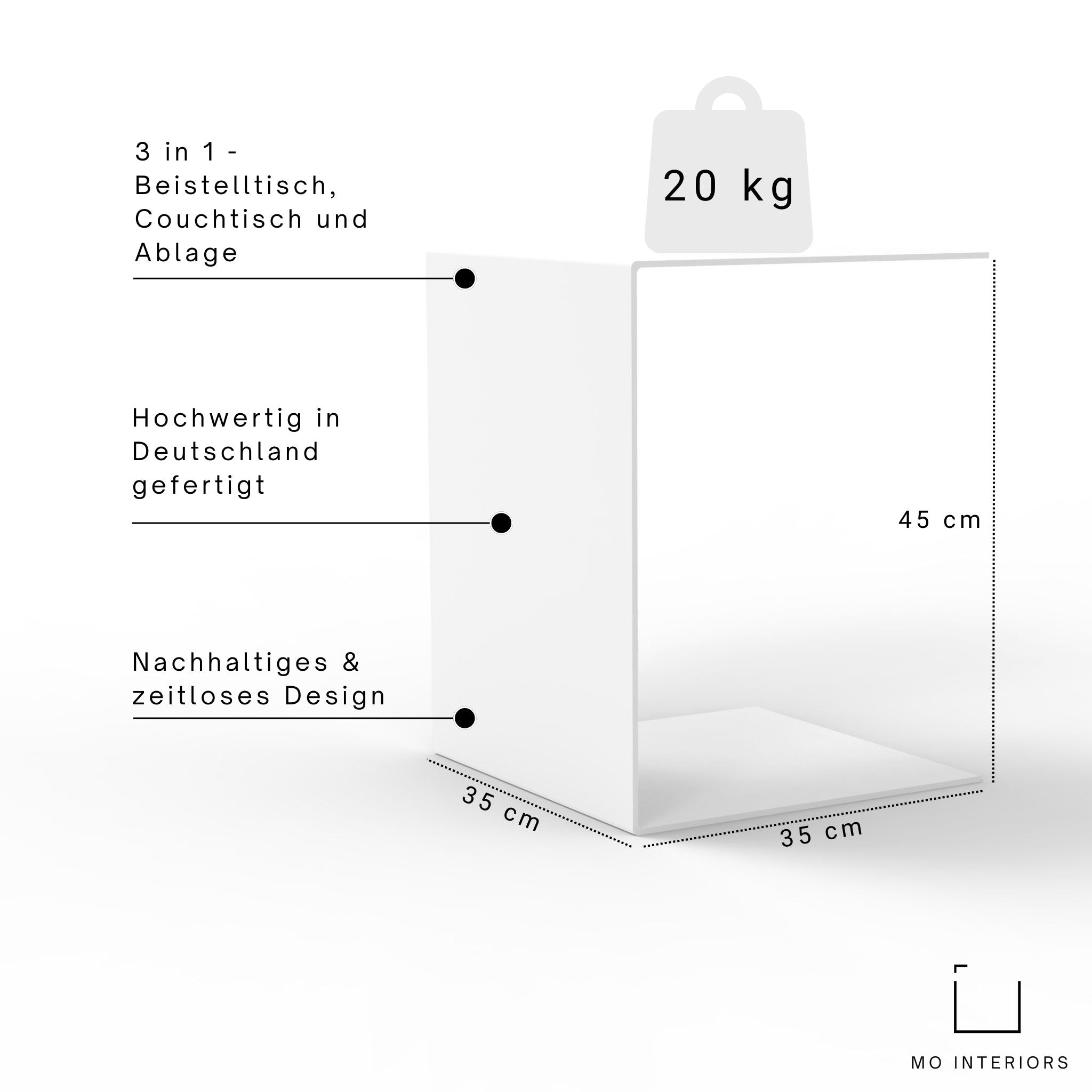 Big C Beistelltisch - Beistelltische HSI - BT45 - weiß