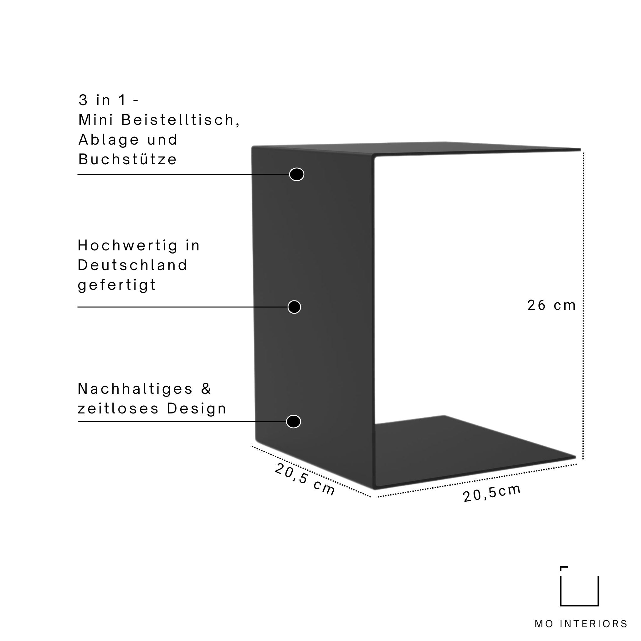 Mini - Podest | Multifunktionaler Beistelltisch Mini C - Buchständer & - stützen HSI - MBT - schwarz