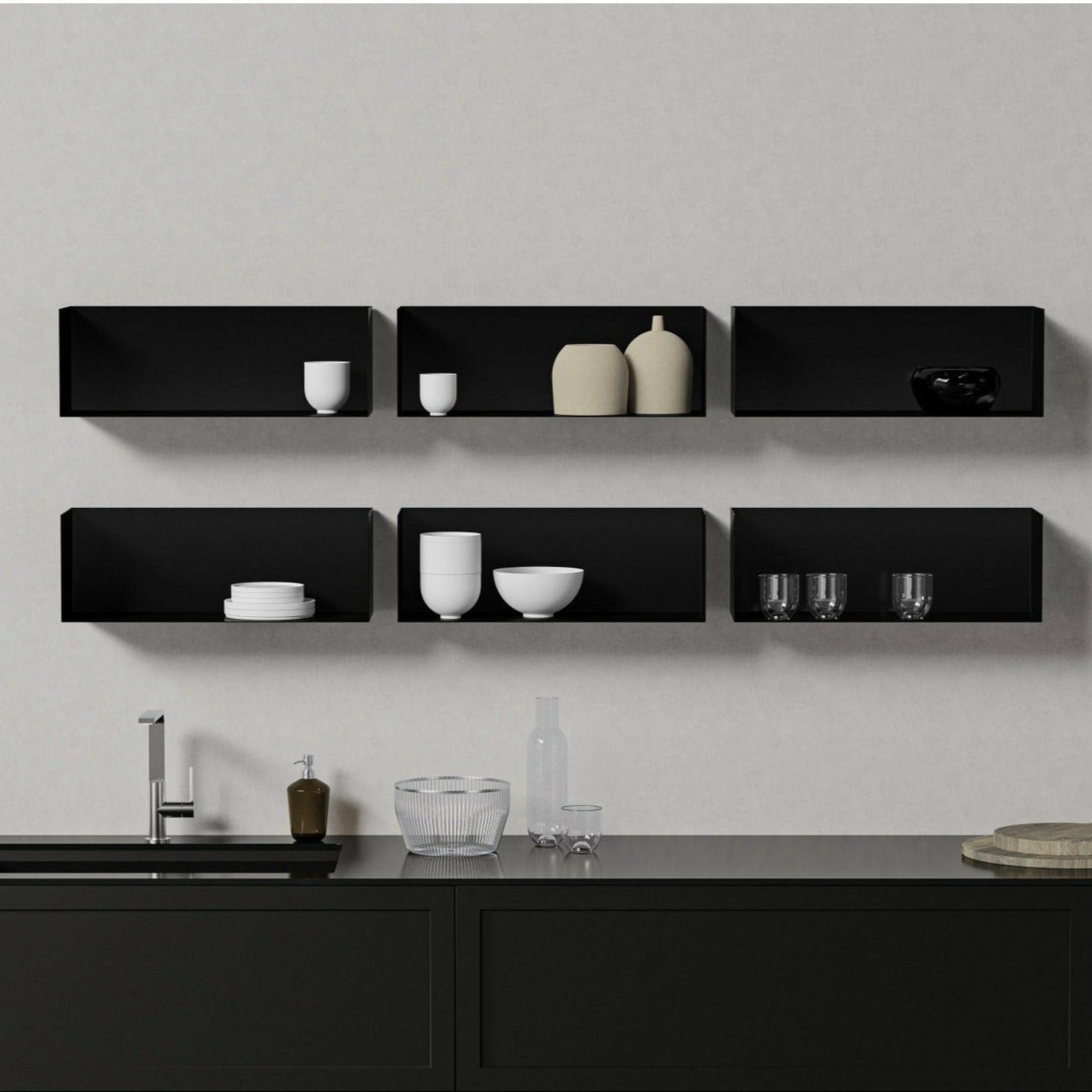 Wandregal I 60 cm | matt schwarz - Bücherregale & Bücherschränke HSI - SR60 - Black - 00