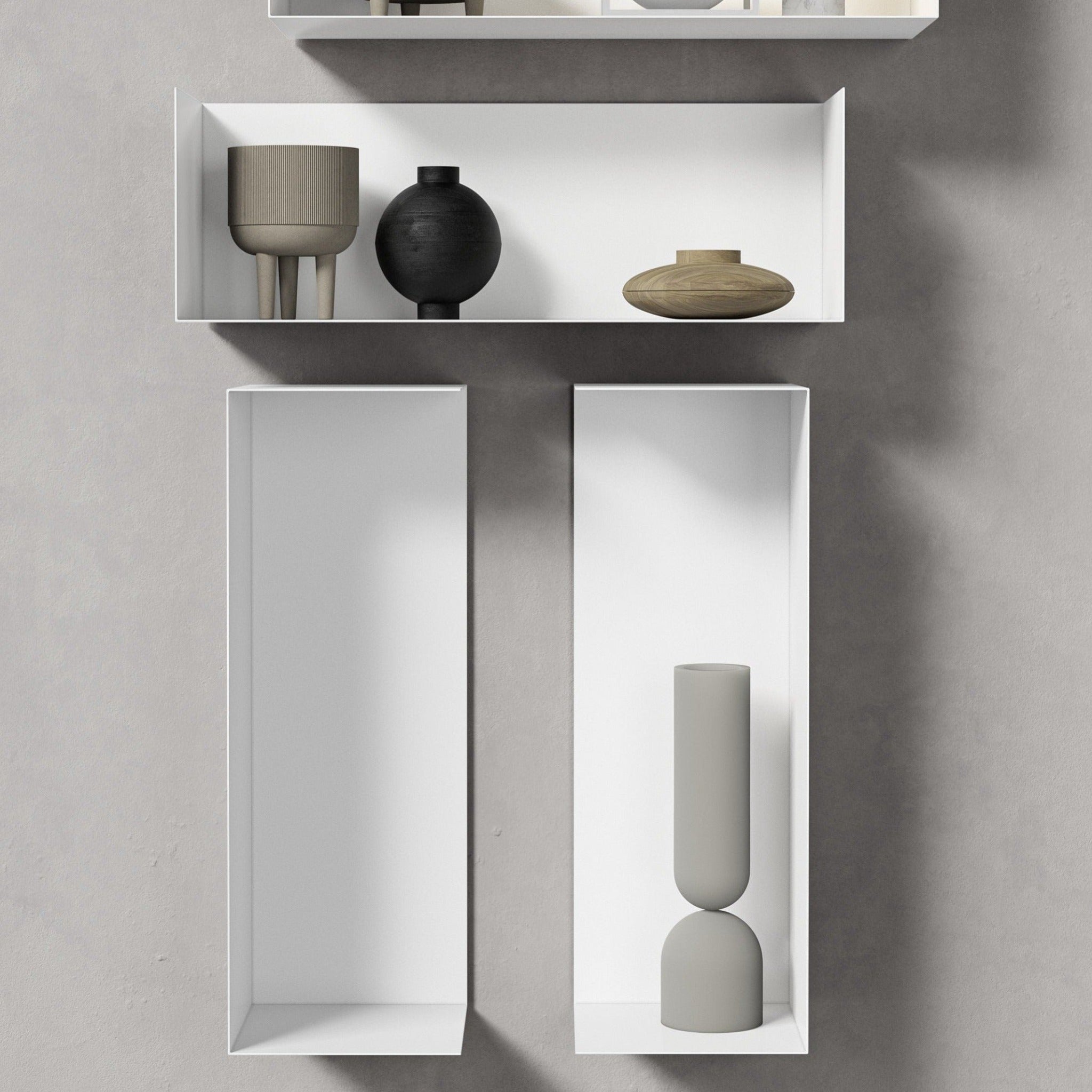 Wandregal I 60 cm | matt weiß I vertikal montiert - Bücherregale & Bücherschränke HSI - SR60 - White - 00