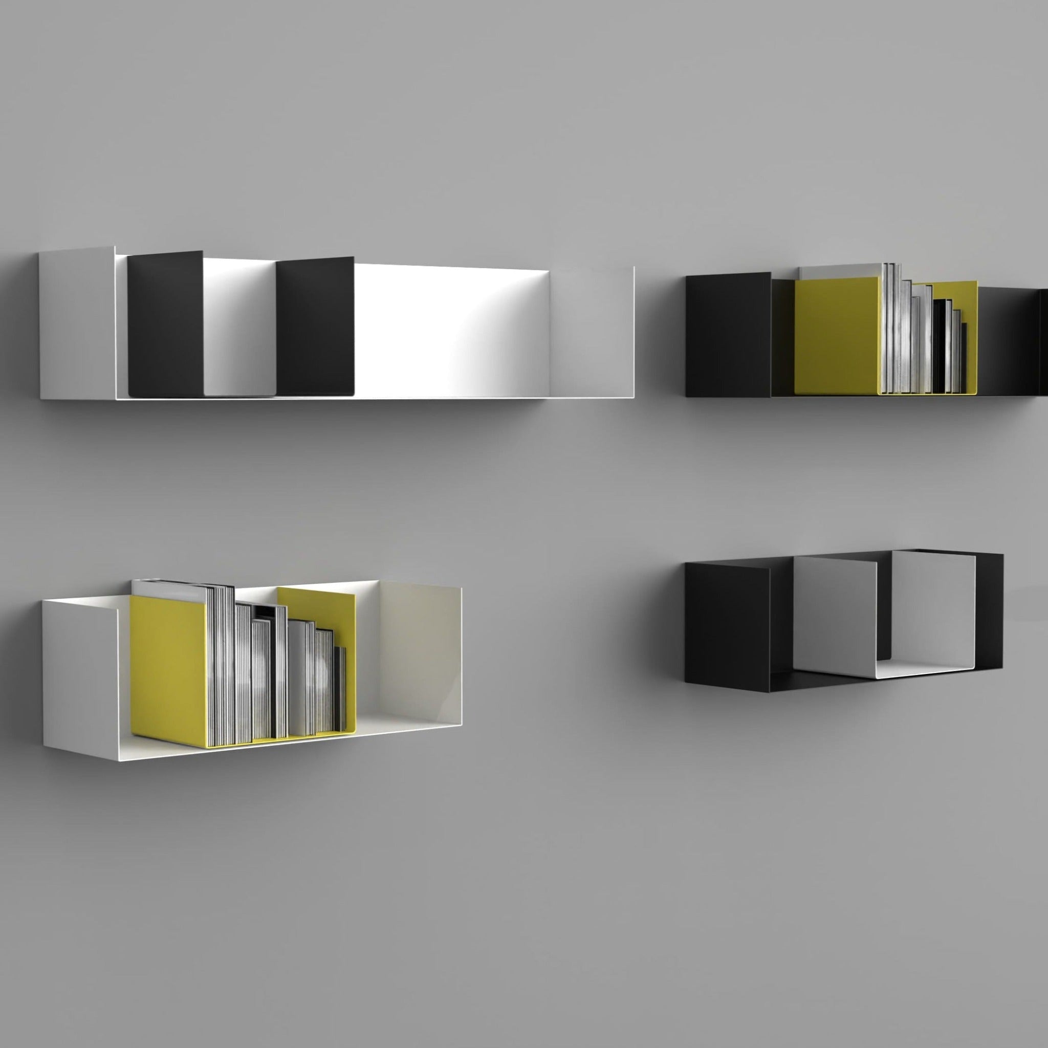 Wandregal I 95 cm I matt schwarz - Bücherregale & Bücherschränke HSI - SR95 - Black - 00