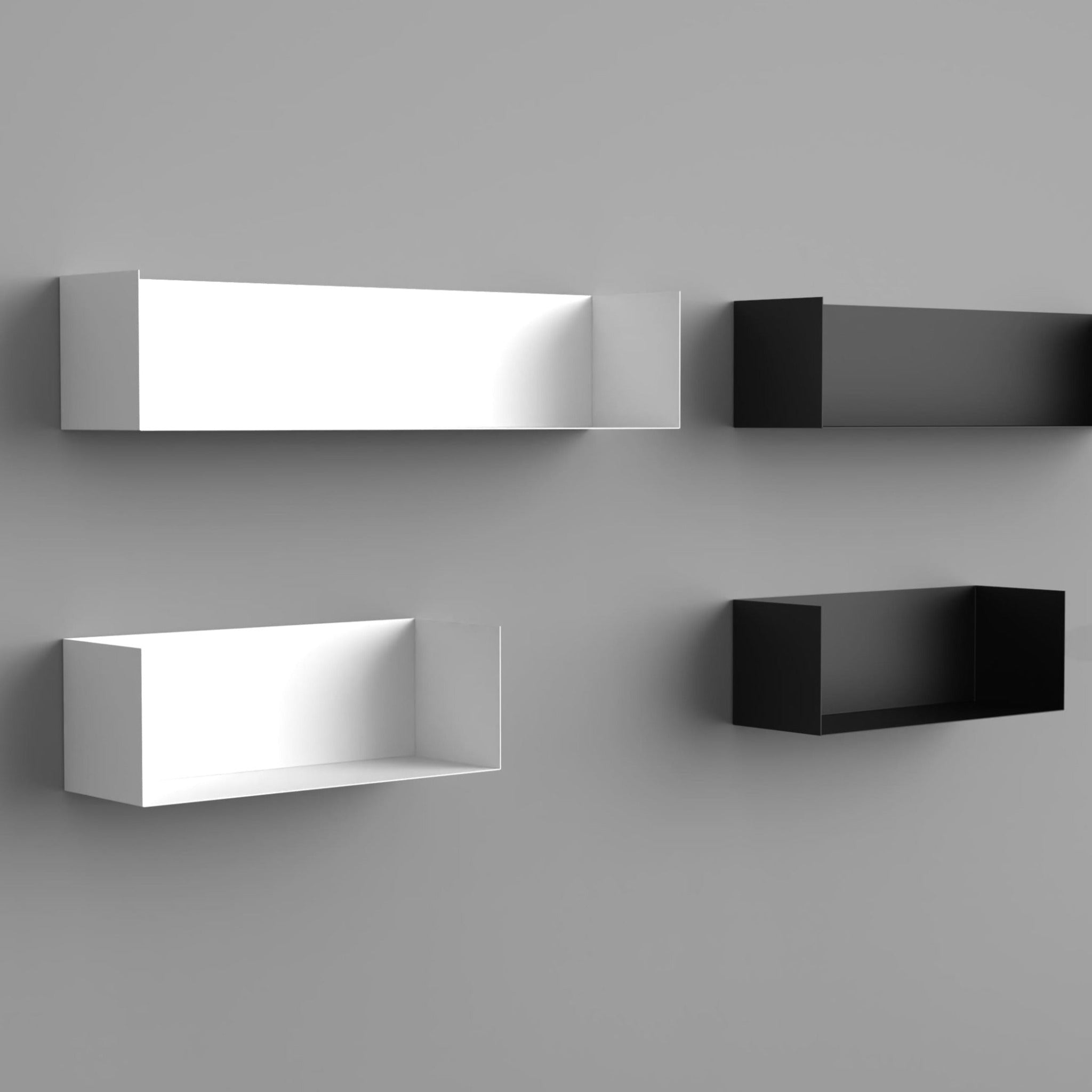 Zwei Wandregale | 60 cm | matt schwarz - Regalsysteme