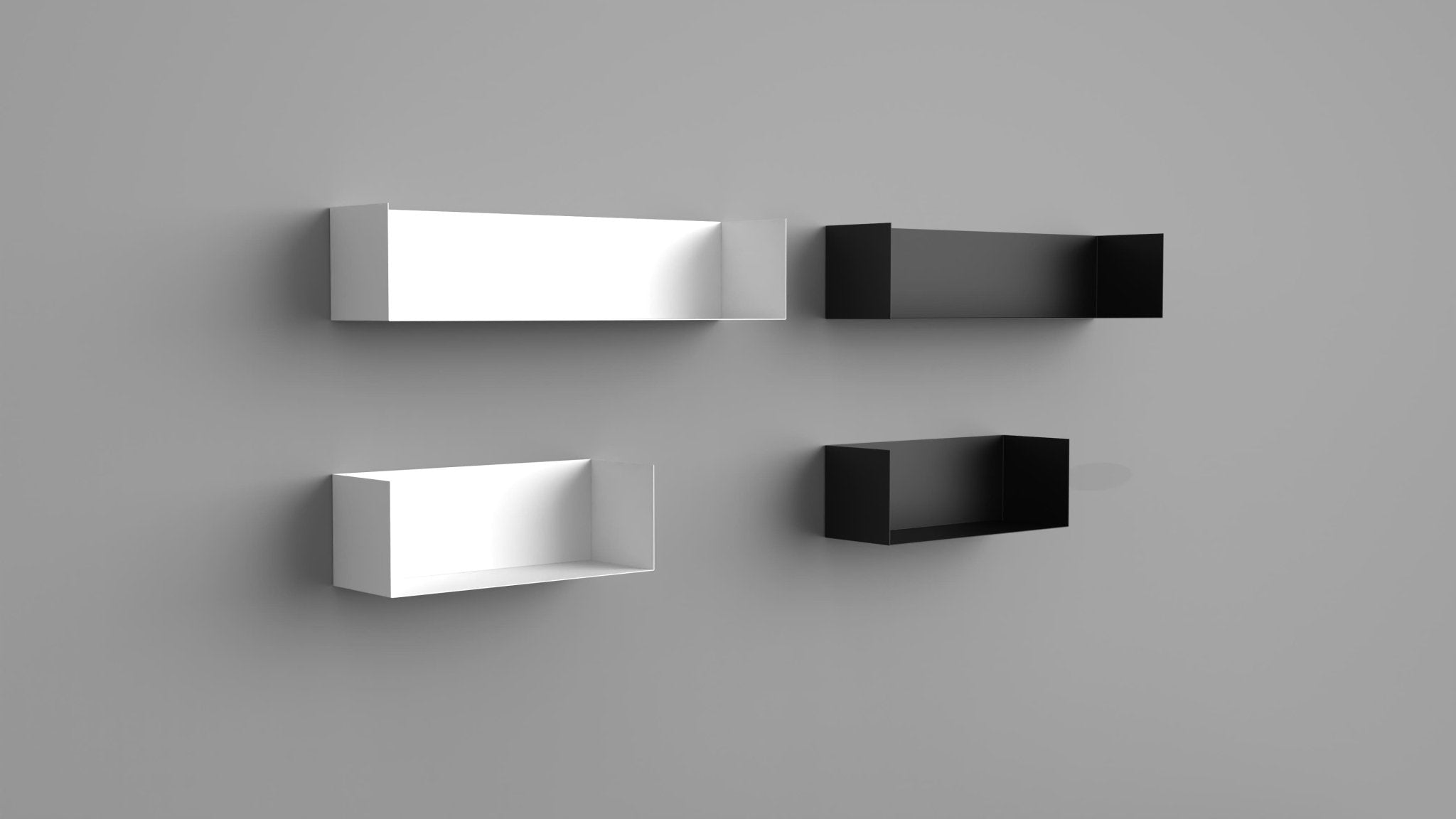 Zwei Wandregale | 95 cm | matt weiss - Regalsysteme