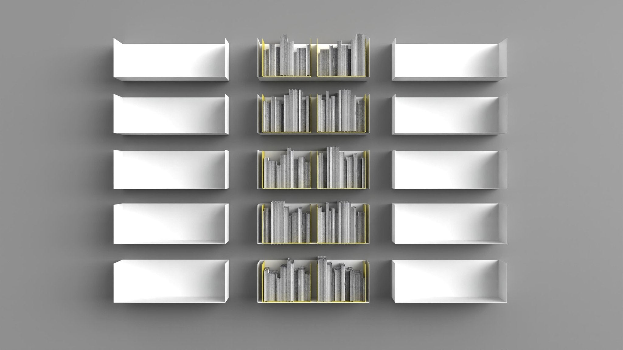 Zwei Wandregale | 95 cm | matt weiss - Regalsysteme